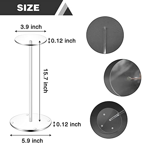 Wyxinerle Clear Acrylic Hat Stand 4 Set,Wig Display Rack Clear Pedestal Stand Round Acrylic Risers Suitable For Placing And Displaying Various Hats, Wigs, And Jewelry (Height 16 In, Round Bottom) #TOP7