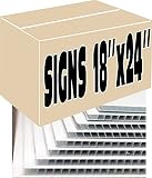 Yard Signs, 20 Pieces White Corrugated Plastic Blank Yard Signs 18x24 inch x 4mm, Bundle of 20 Sheet