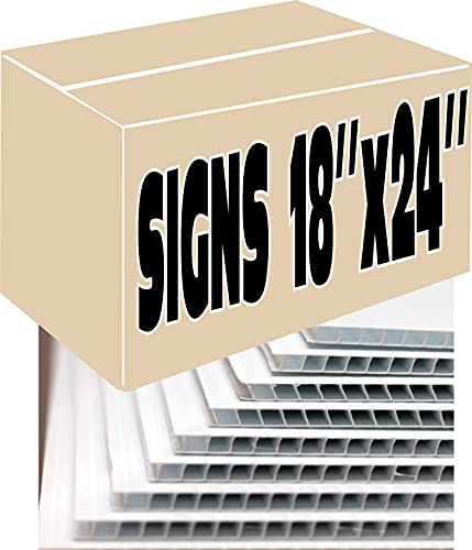 Yard Signs, 20 Pieces White Corrugated Plastic Blank Yard Signs 18X24 Inch X 4Mm, Bundle Of 20 Sheets, Great For Advertising Any Event, Write Your Own Message (20Whitesigns18X24) #TOP5