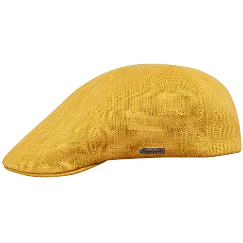 Sterkowski Rusty Bonnet | Bonnet coulissant 100 % lin naturel pour homme et femme | Bonnet d'été super léger, jaune clair, 55 Cover