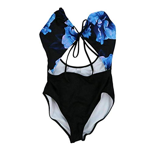 Victoria's Secret Pink Swim One Piece Monokini Bathing Suit (S, Blue Black) at Amazon Women's Clothing store