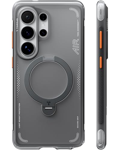 Image of TORRAS Ostand Q3 Air Original for S26 Ultra Case, 360 Magnetic Stand, MagSafe Compatible, Airbag Mil-Grade Drop Tested, Shockproof Galaxy S26 Ultra Back Cover, Shadow Black