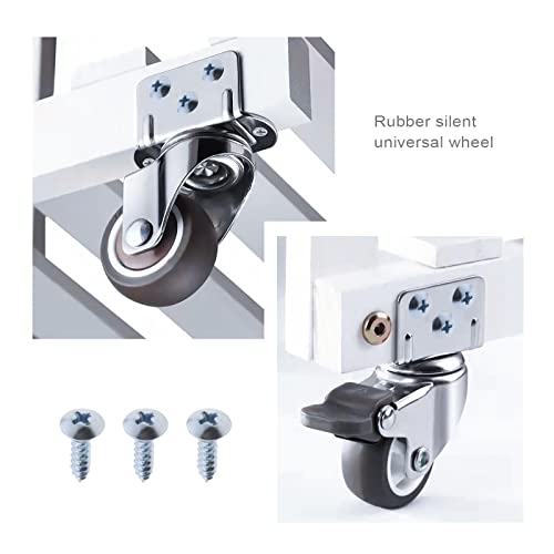 YINETTECH 8PCS 1 inch Swivel Castors L-Mounting Plate Caster 4PCS with Brake 4PCS Without Brake for Furniture Flower Stands Cribs Table Loading Capacity 22lbs Per Wheel - Image 2