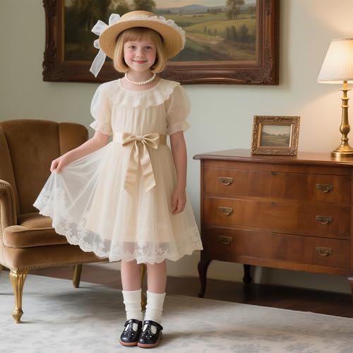 Image of GINFIVE Toddler Girls Dress Shoes Little Kids Flats School Mary Janes Shoes