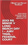  2013 RS MINOR V LONG BEACH DAY 1 - JURY TRIAL - FEDERAL COURT: 031913 DCCD GUILFORD 10D RS MINOR V LONG BEACH DAY 1 CT (2013 RS MINOR V LONG BEACH - FEDERAL COURT TRIAL TRANSCRIPT) (English Edition)