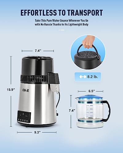 image for CO-Z 1.1 Gallon Water Distiller, 1750W Countertop Distilled Water Mach