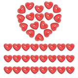 50 Pièces Bougies Chauffe-Plat Coeur, Bougies Romantiques en Forme de Coeur, Bougie pour Saint-Valentin Fête Anniversaire Proposition Mariage, Sans Fumée