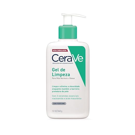 CeraVe, Gel de Limpeza Facial para pele oleosa, com Ácido Hialurônico e Niacinamida