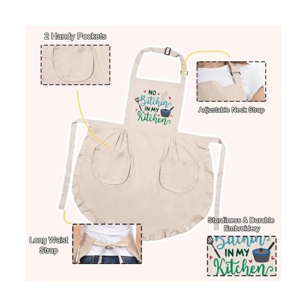 Fairys gift funny cooking aprons for women embroidered womens apron cute kitchen apron for cooking baking thanksgiving christmas birthday cooking gifts for women mom wife grandma baker chef  urban country home decor
