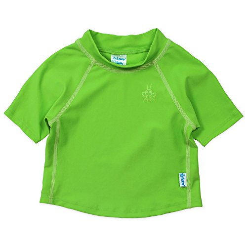 i Play. Baby Short Sleeve Rashguard Shirt, Lime, 18 Month