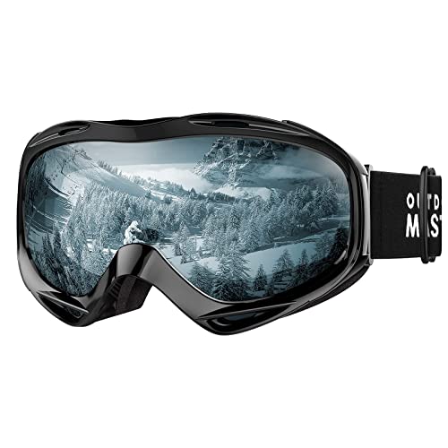 OutdoorMaster Ski Goggles OTG - Over Glasses Ski/Snowboard Goggles for Men, Women & Youth - 100% UV Protection (Blackframe Bluelens VLT80%)