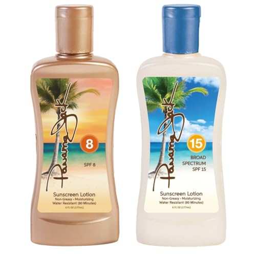 Panama Jack Golden Hour Duo - Travel Sunscreen Lotion SPF 8 & 15 Suntan Sun Care Pack