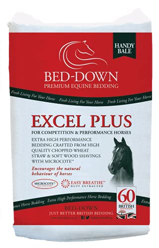 Bed-Down Excel Plus Horse Wheat Straw And Soft Wood Shavings Bedding Dust Extracted with Eucalyptus Oil Handy Bale 2x10kg