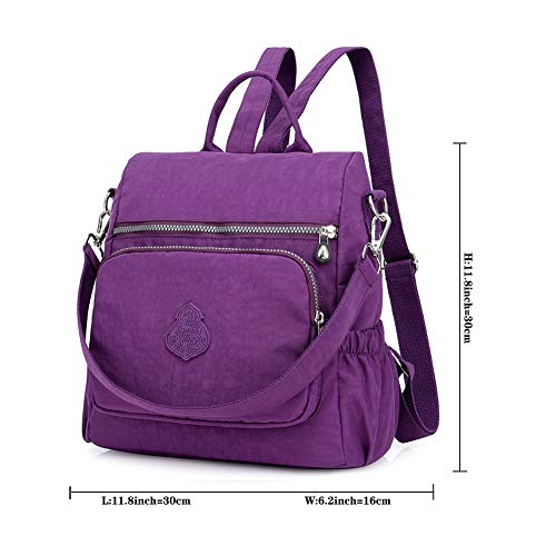 Image of MINTEGRA Women Shoulder Backpack Multi-Pocket Nylon Purse Large Capacity Waterproof Casual Daypack