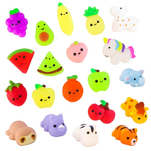 Tcotbe 20 Pieces Squishies Mochi Stress Relief Toys Squishy Toys Squishy Toys Kawaii Mochi Squeeze Toys Random Animals And Fruits Shape Mini Squish Toys Party Favors For Girls Boys Adults #TOP12