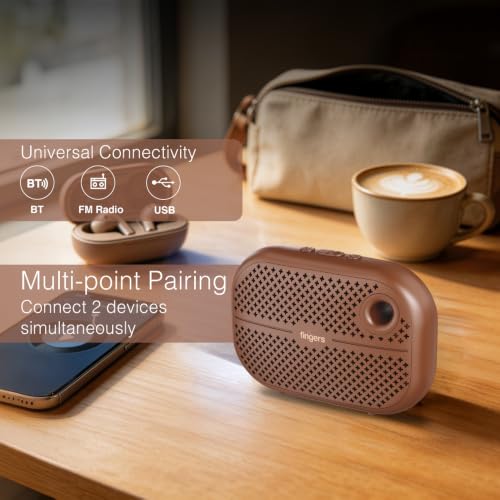 Image of FINGERS Musilicious3 Portable Speaker - Compact | Deep Bass | BT, FM, USB | Compact Wireless up to 4 Hours Playtime. Built-in Mic, Hands-free Calls