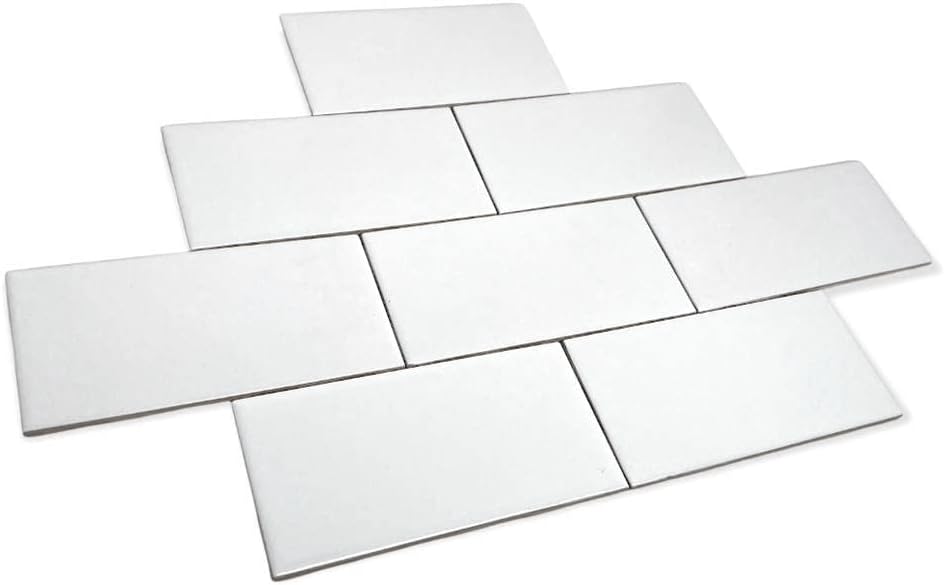 Tenedos White 3x6 Matte Ceramic Subway Wall Tile – Italian Design for Kitchen Backsplash, Shower, Bathroom & Accent Walls (Box of 80 Tiles, Covers 10 Sqft)