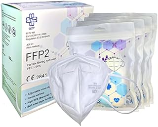 QZY FFP2 protection mask - Box of 20 pieces - CE Certified With Elastics & Adaptable Nose Clip, 5 Filtration Layers, Protection For Exterior And Interior