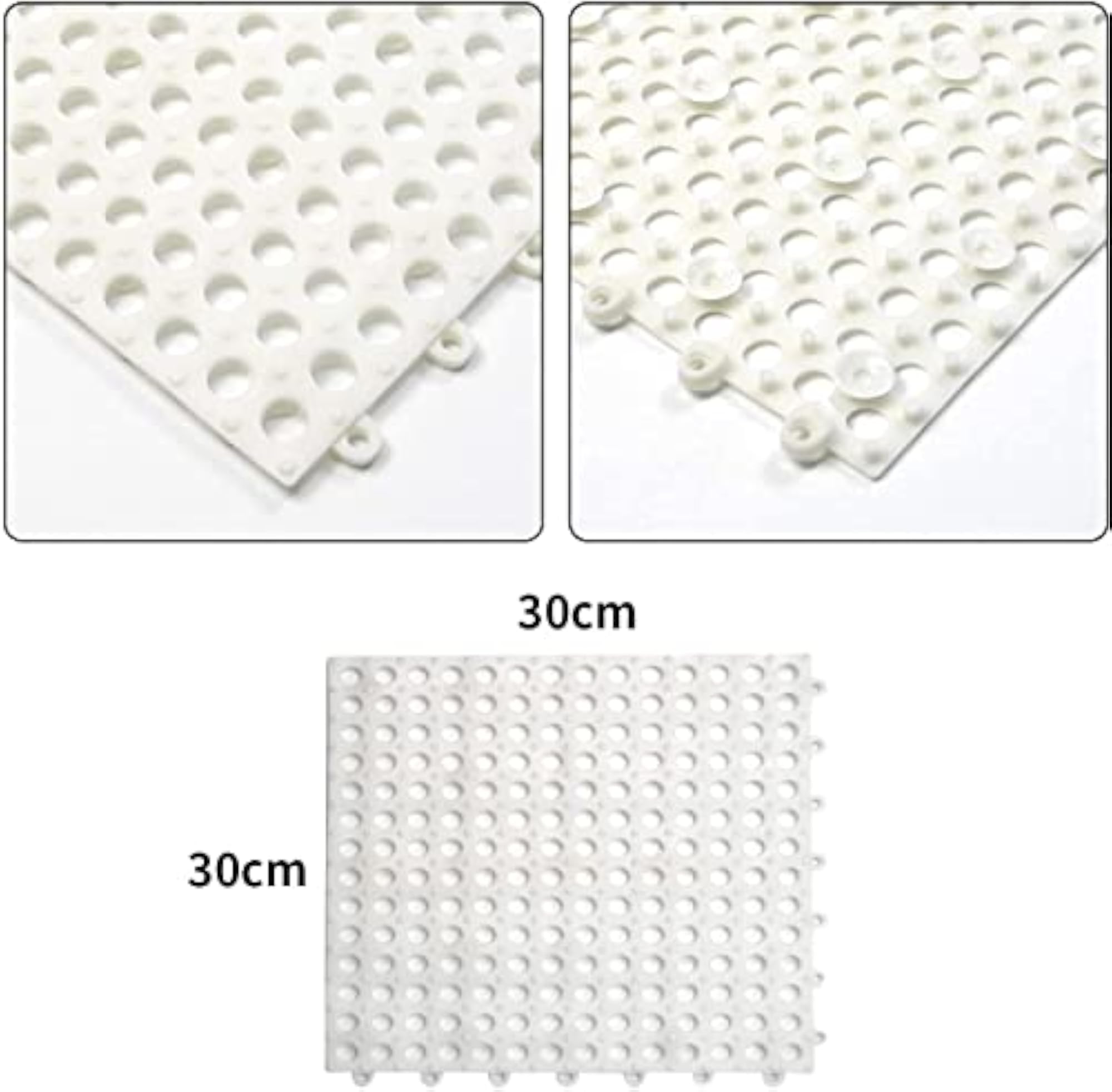 6Pcs Interlocking Shower Mats, Non Slip Bathroom Flooring