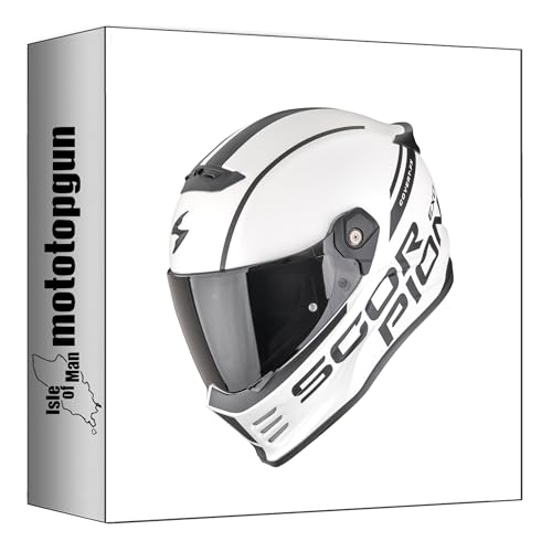 Casque moto intégral Scorpion Covert FX Danko taille L blanc mat noir 186-527-381-05