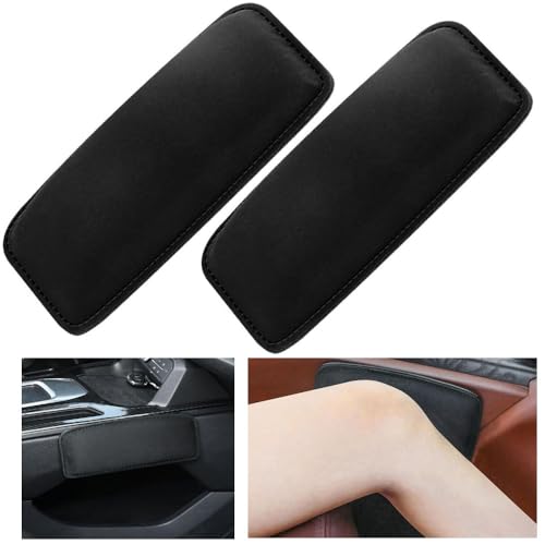 Ygapuzi Paquete de 2 Cojín de la rodilla de la pierna del codo de la consola central del coche cojín suave Cojín de rodilla de cuero Codo Almohada Universal Rodilla Codo Pads (Piel volcada)