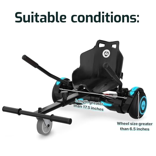 Gotrax HoverflyKart Seat Attachment Accessory for 6.5" 8" 8.5" 10" Self Balancing Scooter, Adjustable Frame Length and Handlebar Control Buggy Attachment, Hover Board Go Kart Accessory, Large, (Black) by Gotrax - Image 5