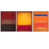 3 Piece Marks Rothko Leinwand-Wandkunst für Schlafzimmer - Bilder für Wohnzimmer-Dekorationen -Wandkunst für Büro, Dekoration,Poster und Drucke, Kunstwerk(45x67cm 18x26In,Rahmenlos )