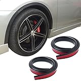 YOUNICER 2 Stücke 1.5 Mt Universal Auto Radlauf Kotflügelverbreiterungen Streifen Schwarz Gummidichtung Streifen Trim Schutzleisten Protector