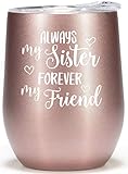 Sister Gifts for Women 12oz Wine Glass Tumbler Best Sisters Birthday Gift from Sister