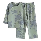 Thermo-Pyjama für Damen, Frühjahr/Herbst, Jacquard-Gewebe, Hausschuhe, Hausschuhe, Stiefel, grün, Medium