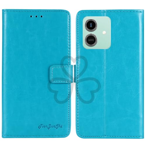 TienJueShi Blue Book Stand Retro Flip Leather Protector Phone Wallet Gel Cover Etui TPU Silicone Case For Honor Play 10 6.74 inc
