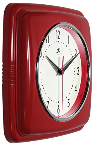 Infinity Instruments 13228Rd-4103 Square Clock, Red #TOP1