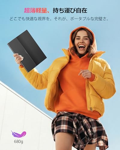 Newsoul モバイルモニター 15.6インチ モバイルディスプレイ 自立型 ポータブルモニター VESA対応 サブモニタ 1920x1080FHD 持ち運びモニタ 軽量 薄型 ゲーミングモニタ IPS液晶パネル ゲーム USB Type-C/Mini HDMI端末 PS4PS5/XBOX/Switch/PC/Macなど対応 商務会議 在宅勤務 リモートワーク