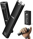 MIAOKE Linterna Edc Recargable Ultradelgada, 3000 LúMenes, Led Uv Y Blanco, Doble Fuente De Luz, Con Clip Para El Hogar, Actividades Al Aire Libre, Emergencias y Trabajo Nocturno, Sin Pantalla, Negra