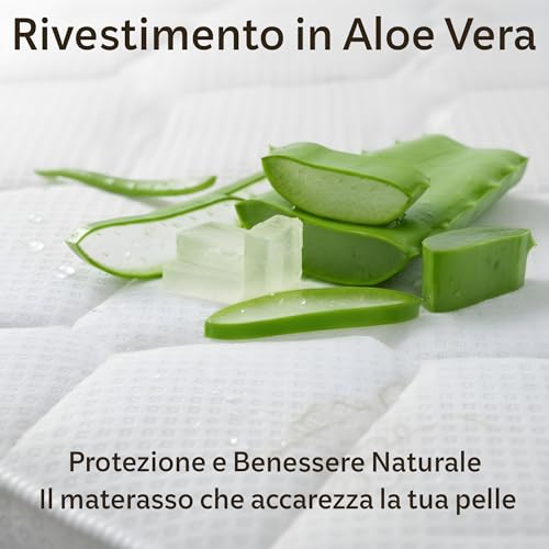 Materasso In Memory Foam Una Piazza E Mezza, Altezza 24 Cm Reali,Rivestimento In Aloe Vera Antibatterico, Spedito Sottovuoto Arrotolato, 100% Made In Italy (120 X 190 Cm Piazza E Mezza) - 5