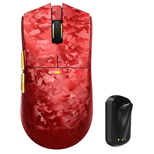 Image of ATTACK SHARK X11 Ultra 8K Carbon Fiber Tri Mode Wireless Gaming Mouse-Red | 42000 DPI-PAW3950 MAX Sensor-63g Lightweight,Nordic 54L15 MCU Chip,Wired /BT /2.4Ghz,100 Million Clicks,Programmable for PC Mac