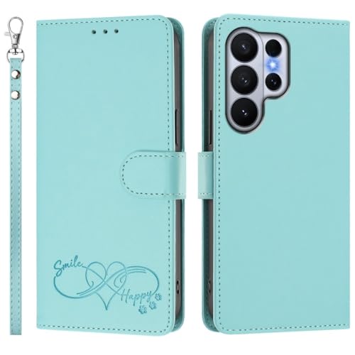 Housse rabat Galaxy A12 couleur uni vert menthe avec coque en cuir protectrice élégante