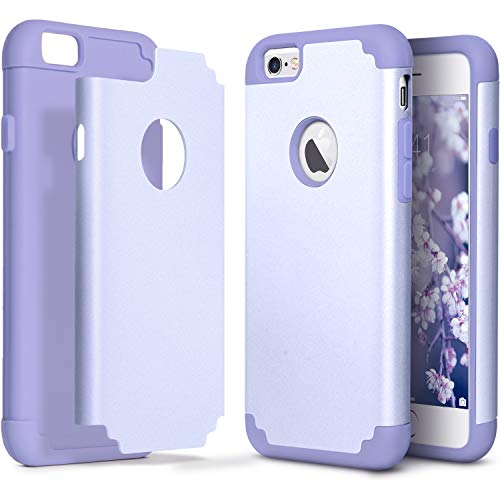 ULAK iPhone 6 Plus Case, iPhone 6S Plus Case,Thin Dual Layer Soft Silicone Skin Hard Back Cover Anti Scratches Bumper Protective Case for Apple iPhone 6 Plus/6S Plus 5.5 inch - Lavender