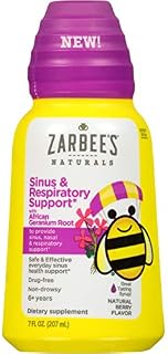 Zarbee's Naturals Children's Sinus & Respiratory Support Liquid with Geranium & Bioflavonoids, Daytime