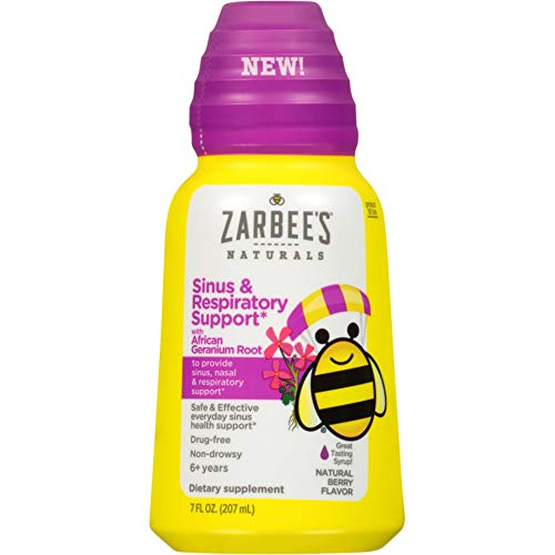 Zarbee's Naturals Children's Sinus & Respiratory Support Liquid with Geranium & Bioflavonoids, Daytime