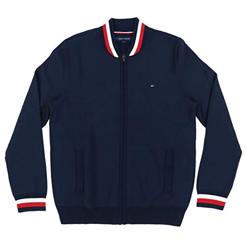 Tommy Hilfiger Mens Full Zip Cardigan Sweater (XX-Large, Navy)