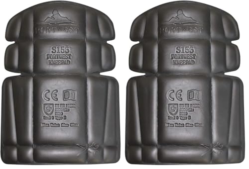 Portwest S156BKR Paire de protections pour genoux, Noir, Taille unique (Lot de 2)