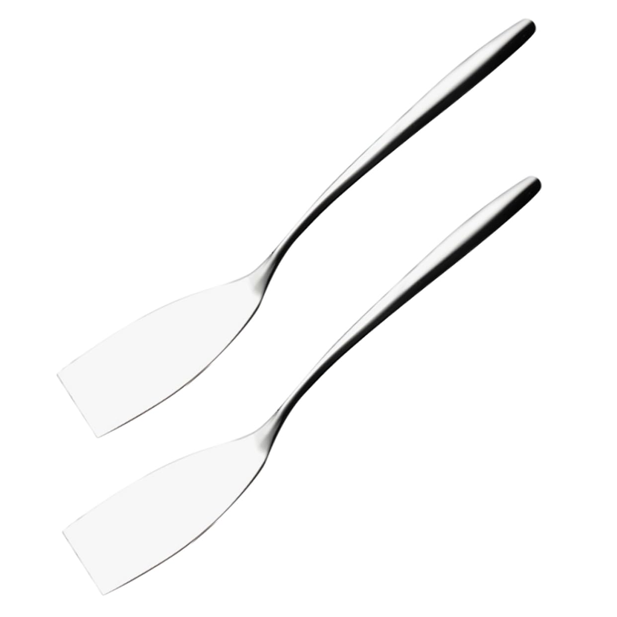 POPETPOP 5 Set Spatola per Friggere in Acciaio Inossidabile Bistecche Cucina Pinna per Bistecca Grasso Girando Chef Mini Spatola per Pancake in Metallo per Grill 2 Pezzi*5