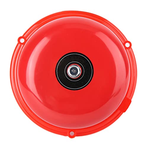 Feueralarmglocke, extra laut, Türklingel, Alarm, Mehrzweckglocke, Metall-Feuerkontrolle, interner Schlagtyp, elektrisch, 100 dB, für Sicherheit zu Hause, Schule, Fabrik, Agenturen (12 V, Rot)