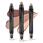 3Pcs Neutral Brown Eyeshadow Stick Set, Matte And Shimmer Creamy Eyeshadow Pencil, Shiny Pink Shadow, Waterproof Long Lasting Smoky Eye Makeup
