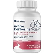 NativePath Native Berberine HCl 3-in-1 Complex with Chromium & Bitter Melon Extract - 500mg Premium Metabolic Support - 60 Capsules