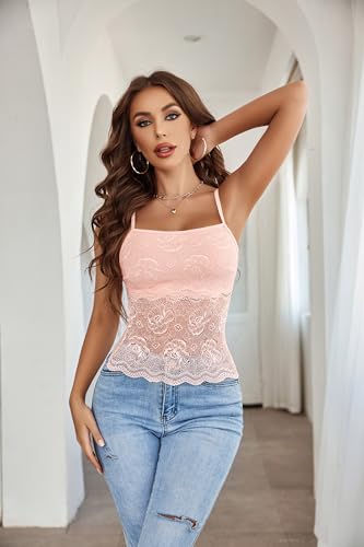 Image of Avidlove Womens Camisole Lace Spaghetti Strap Tank Top Tube Slim Basic Cami Tops