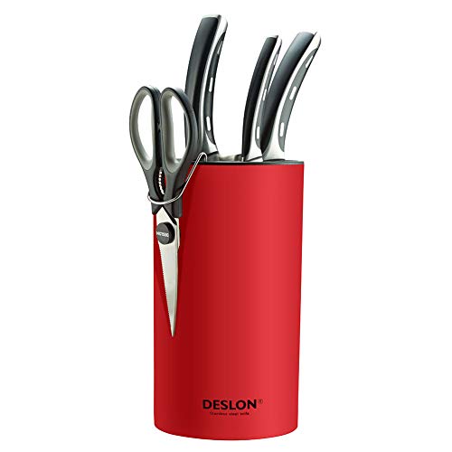 DESLON Knife Blocks, Knife Holder without Knives, Empty Knife Block, Universal Knives Blocks, Red Block Only Design with Scissors-Slot, Holds 12 to 15 Knives,Detachable for Easy Cleaning - Thumbnail 7