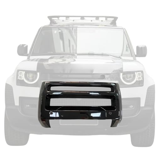 POWECHOX Gloss Black Front Bumper Guard compatible with Land Rover Defender 90 110 130, 2020 2021 2022 2023 2024 Models, Removable Mid-Cover For Winch