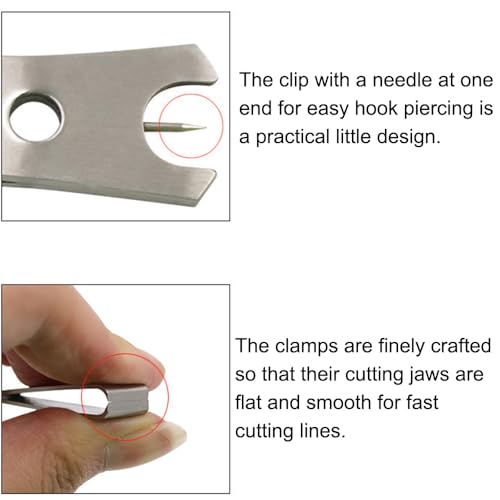 SagaSave 2 peças cortador de linha de pesca de aço inoxidável cortador de linha de pesca cortador de